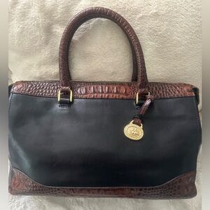 Brahmin Black and Brown Leather Bag